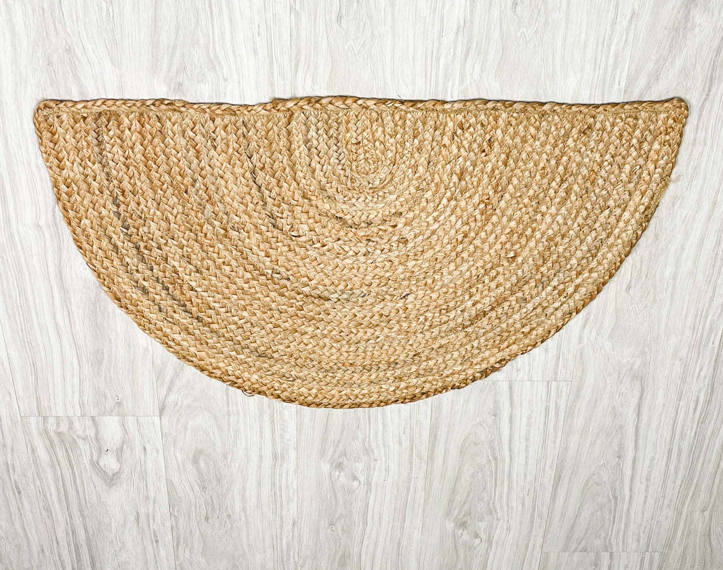 Natural Braided Jute Half Circle Rug 18 x 30 inches