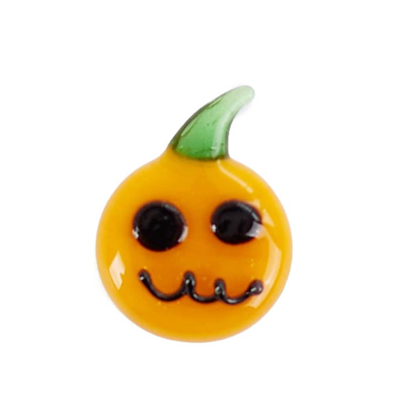 Mini Hand-Blown Glass Halloween Jack o Lantern Figurine
