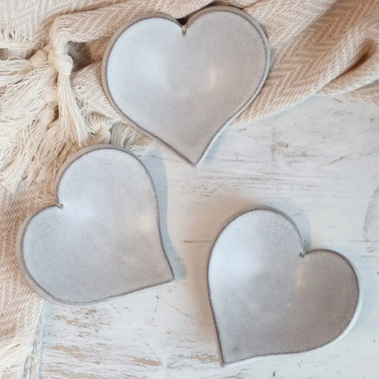 Handmade Heart-Shaped Trinket Dish in Cream