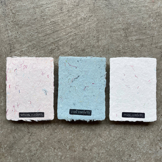 Handmade Paper Sheet Set in 8x10: Natural - soft white