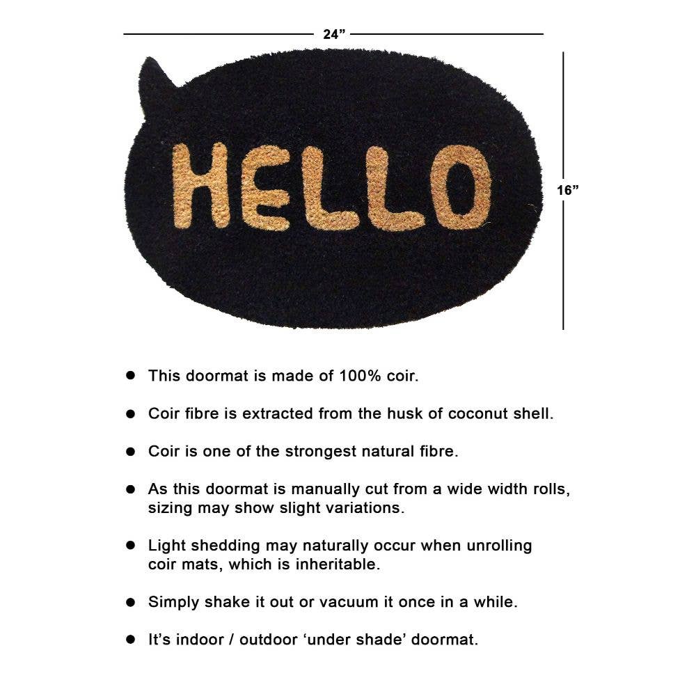 Hello Coir Doormat