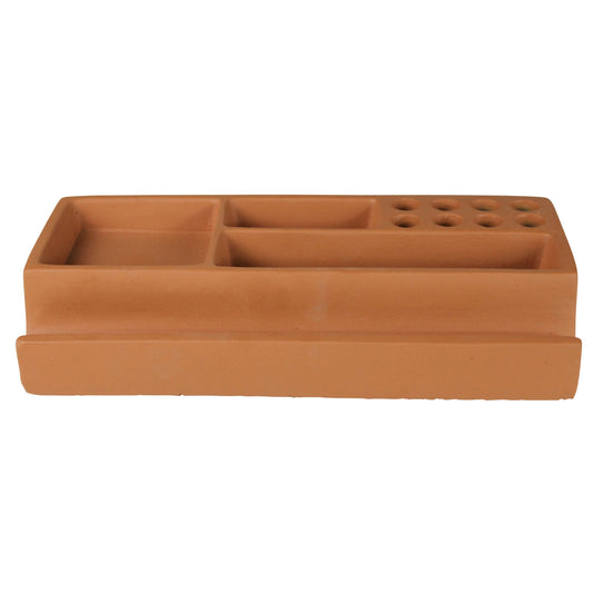 Desk Organizer, Cement - Terra Cotta - Lrg