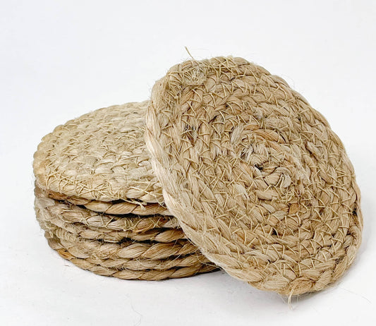 Natural Jute Braided Round Coaster 4 inch round