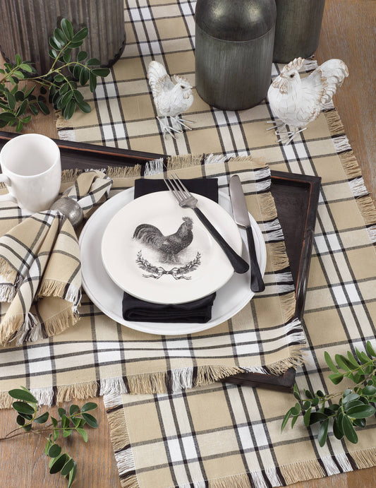 Plaid Runner with Softly Frayed Edge