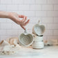 Handmade Heart-Shaped Latte Mug in Cream