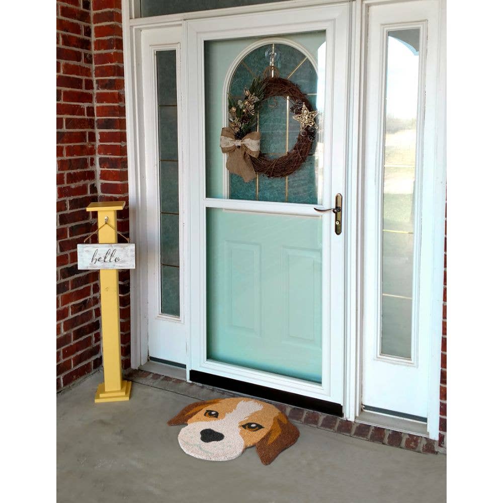 Natural Tufted Beagle Face Coir Door Mat