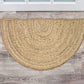 Natural Braided Jute Half Circle Rug 18 x 30 inches