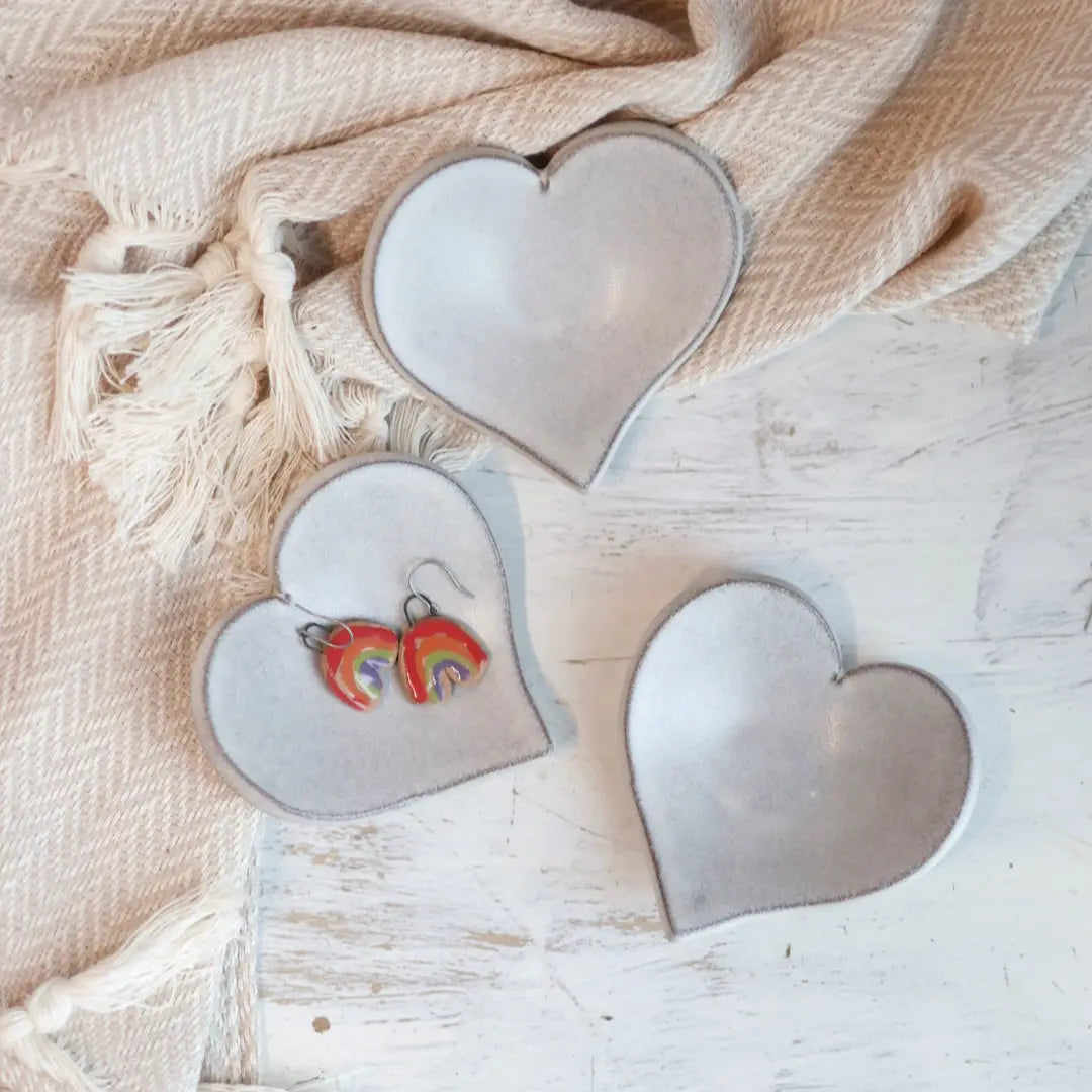 Handmade Heart-Shaped Trinket Dish in Cream