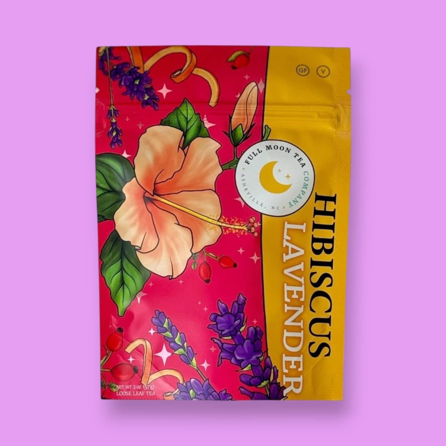 Hibiscus Lavender Herbal Tea - Premium Loose Leaf Decaf