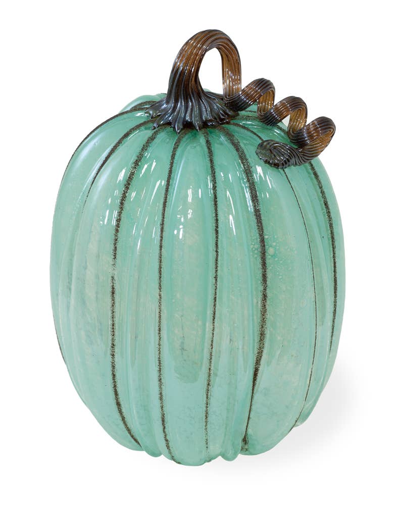 Glass Pumpkin - Large, Blue