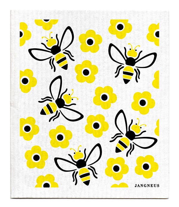 Swedish Dishcloth - Bees - Yellow: Yellow