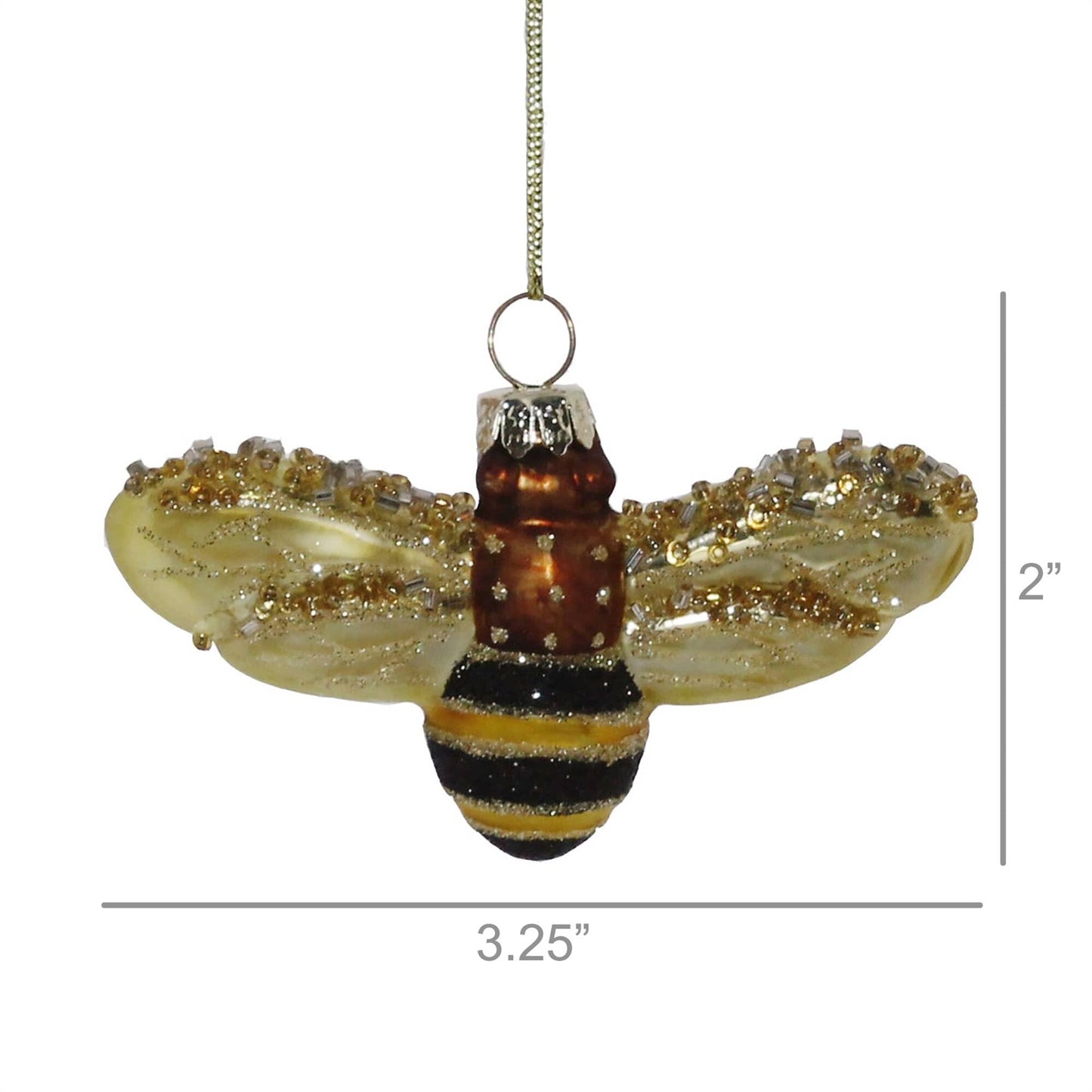 Bee Ornament, Glass HomArt 