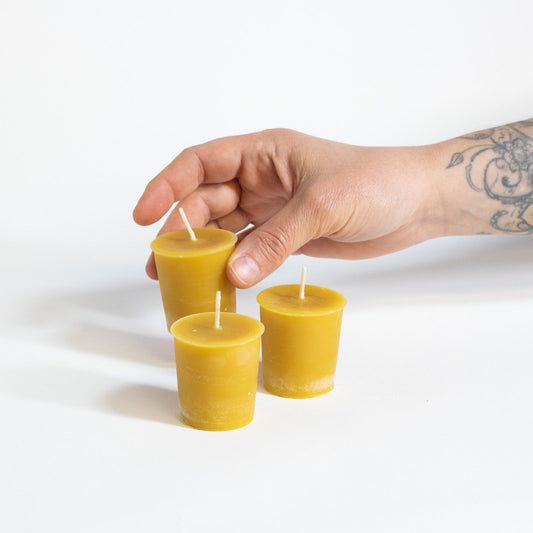 Beeswax Votive Candle Gravesco Pottery 