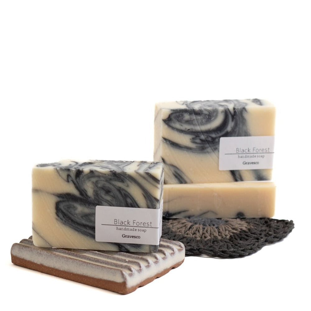 Black Forest Cold Process Soap with Activated Charcoal Soap Gravesco Pottery 