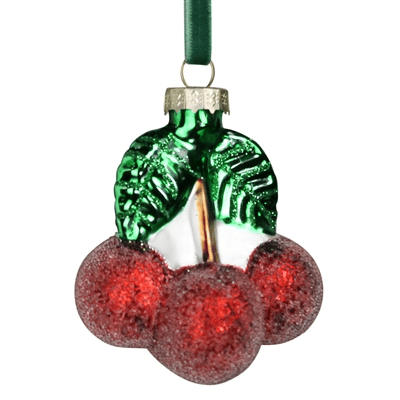 Cherry Ornament, Glass HomArt 