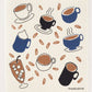 Coffee Swedish Dishcloth Three Bluebirds Swedish Dishcloths 