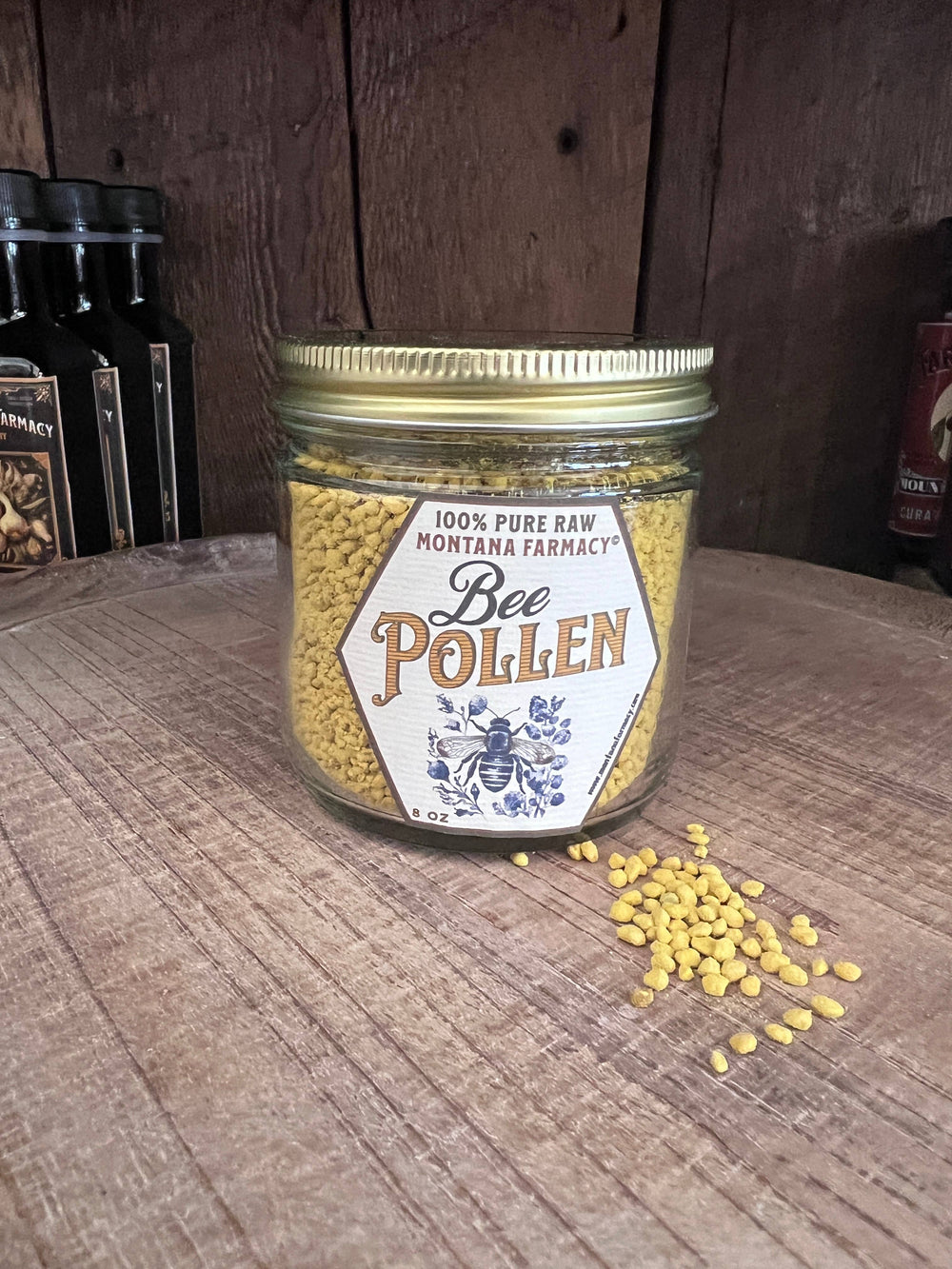 Montana Farmacy Bee Pollen 8ozl Glass Jar