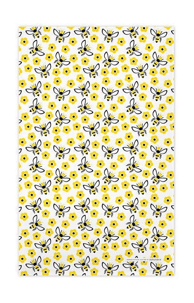 Swedish Kitchen Towels - Bees - Yellow: Yellow