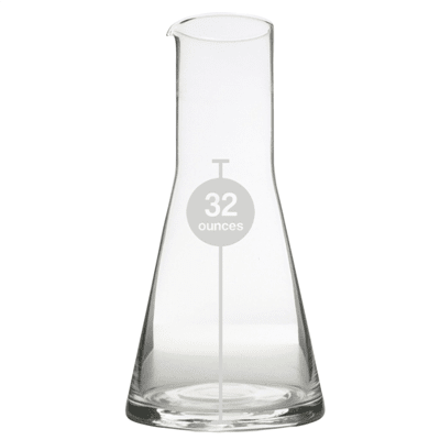 Glass Flask 32 oz - Clear HomArt 