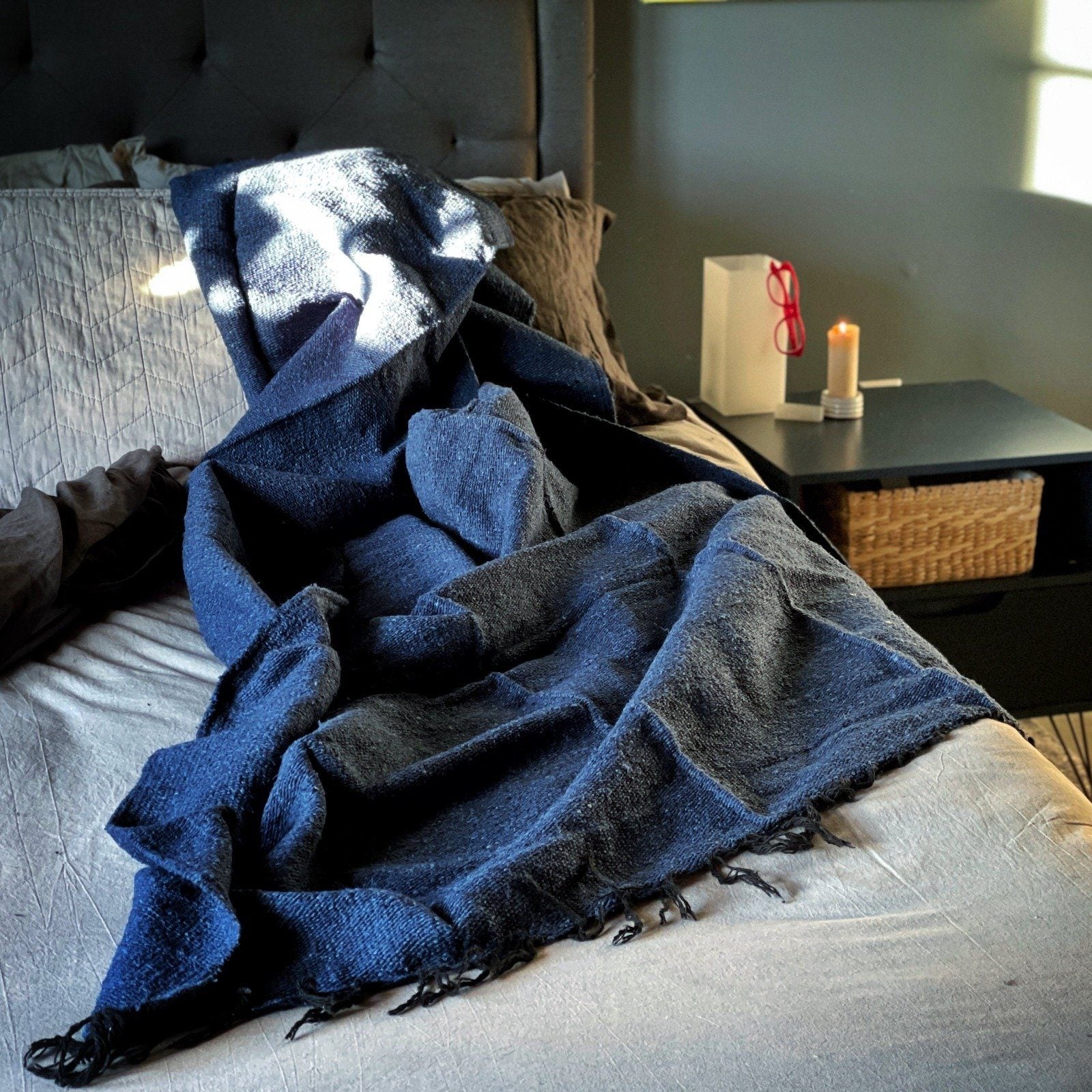 Indigo blue blanket sale