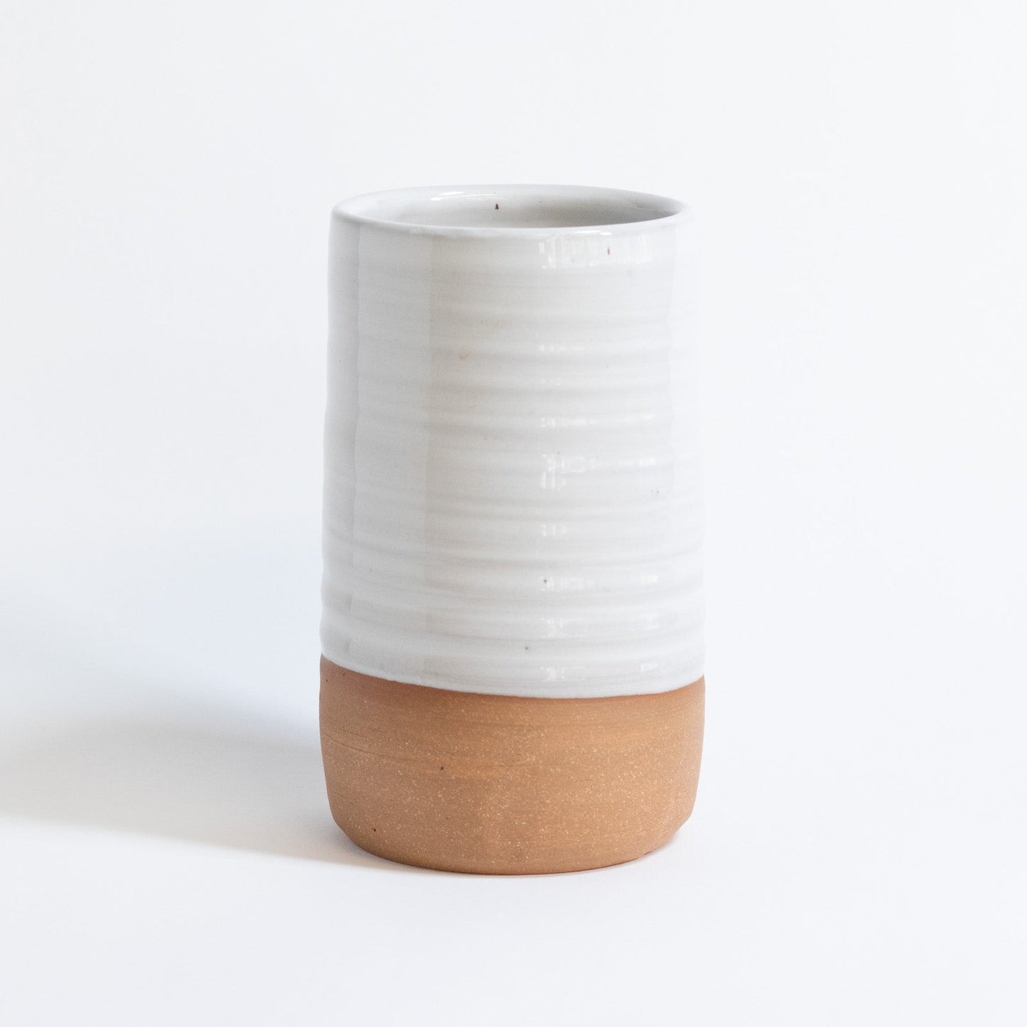 
                  
                    Large Cylinder Vase Gravesco Pottery White 
                  
                