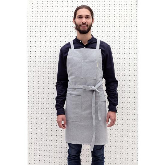 MEEMA Blue Crossback Bib Apron - Recycled Cotton Aprons Meema 