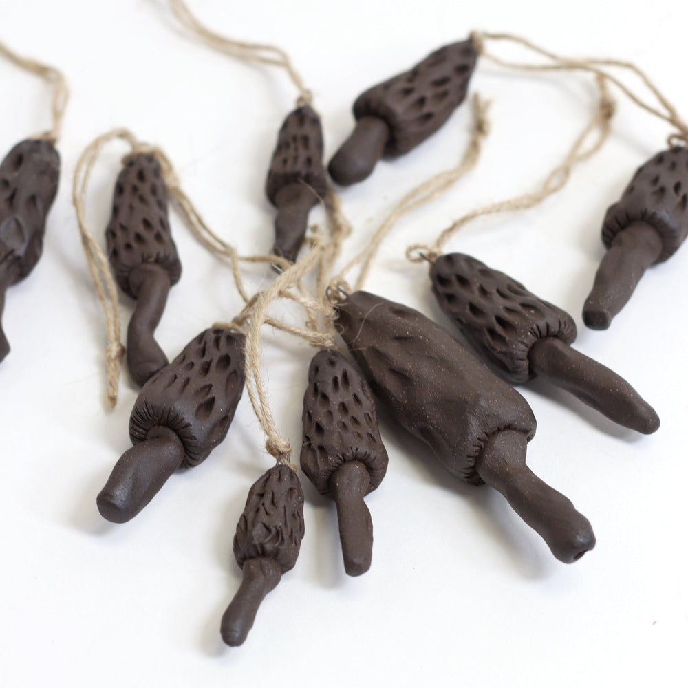
                  
                    Morel Mushroom Ornament | Dark Clay Gravesco 
                  
                