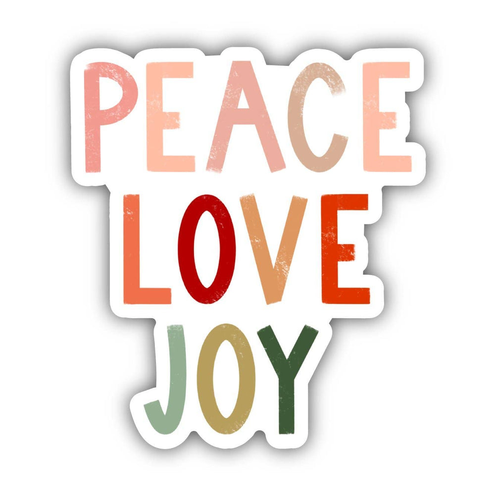 Peace Love Joy - Multicolor Lettering Sticker Big Moods 