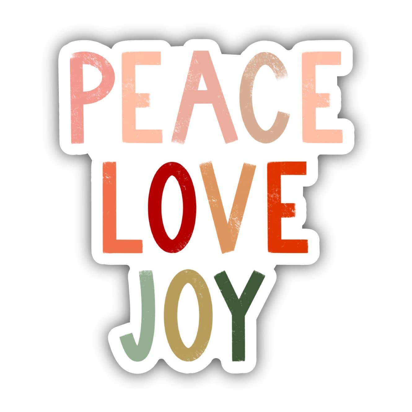 Peace Love Joy - Multicolor Lettering Sticker Big Moods 