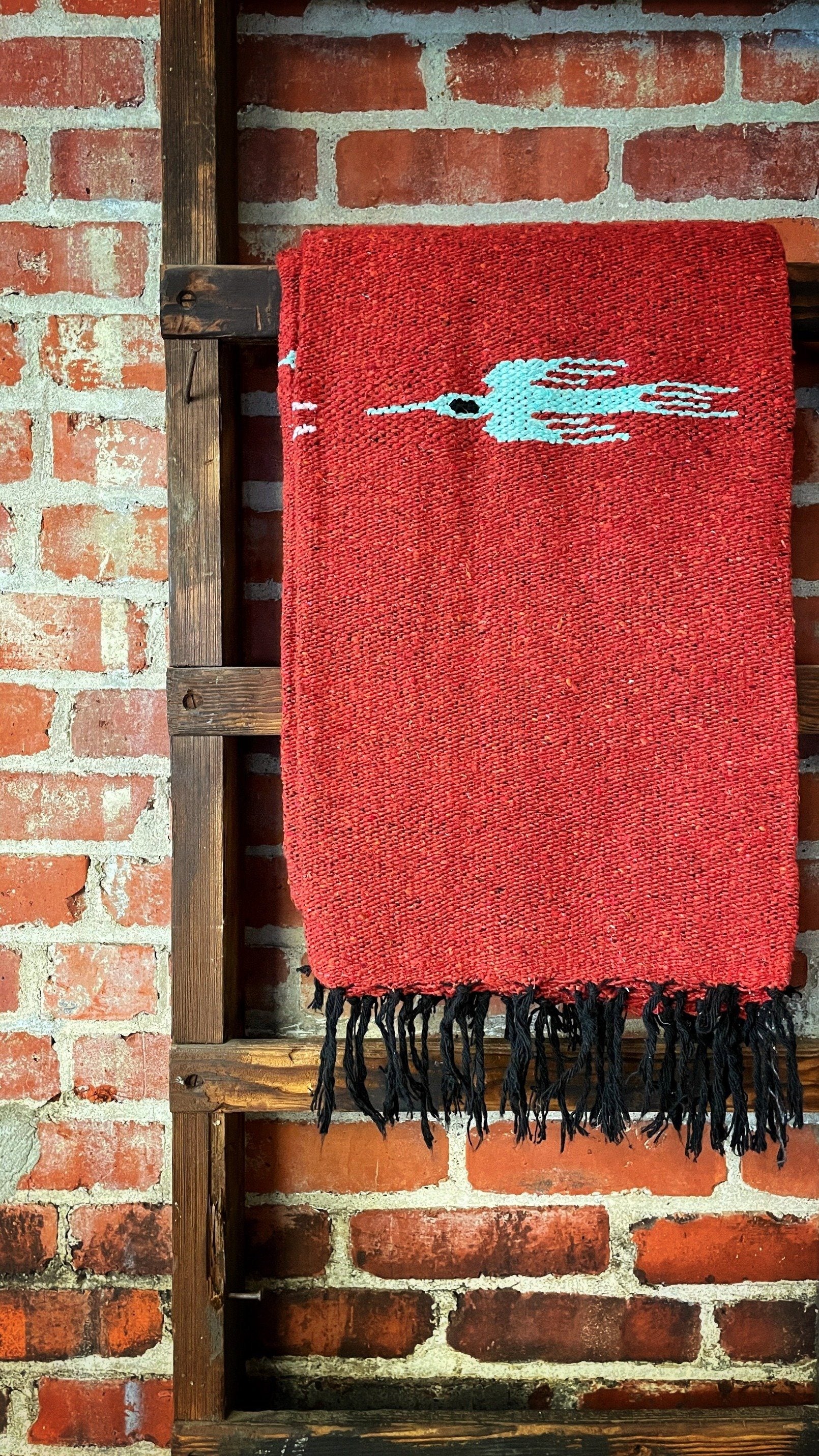 Rust Red Thunderbird Handwoven Blanket Blankets West Path 