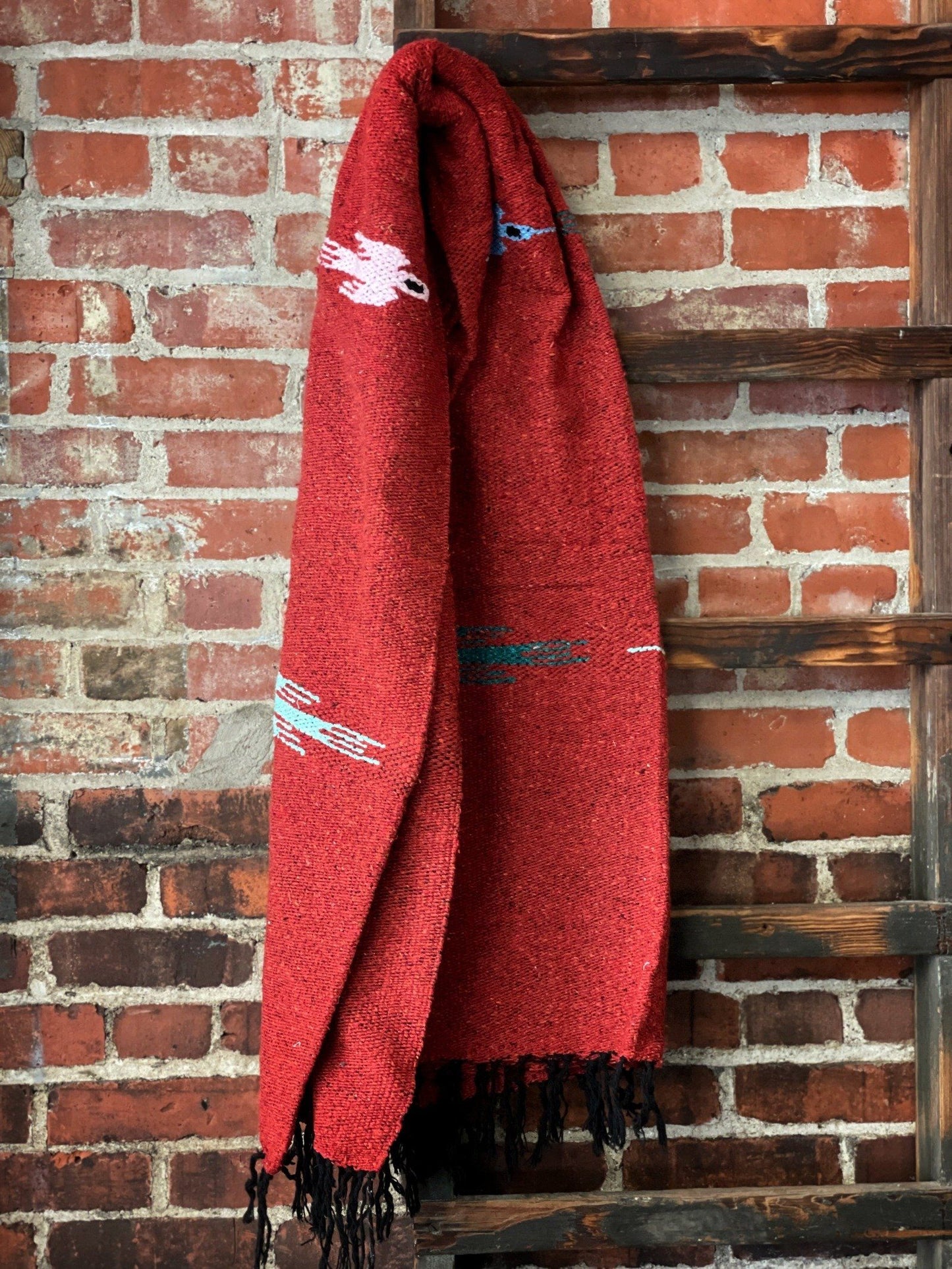 Rust Red Thunderbird Handwoven Blanket Blankets West Path 