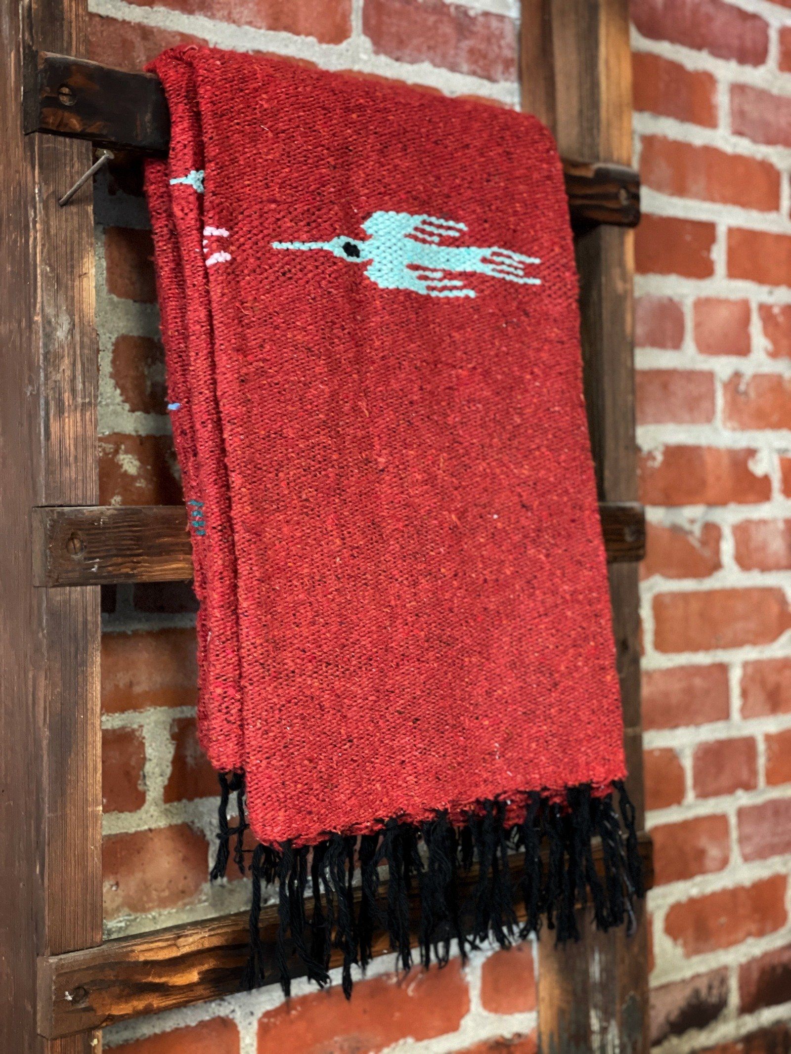 Rust Red Thunderbird Handwoven Blanket Blankets West Path 