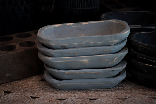 Small Gray Handmade Wooden Dough Bowl My Amigos Imports 