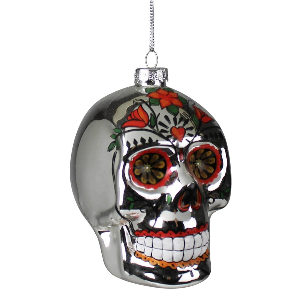 Sugar Skull Ornament - Glass HomArt 